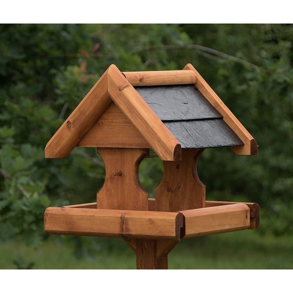 Natural Slate Hanging Bird Table - Handmade - Brindley Timberworks